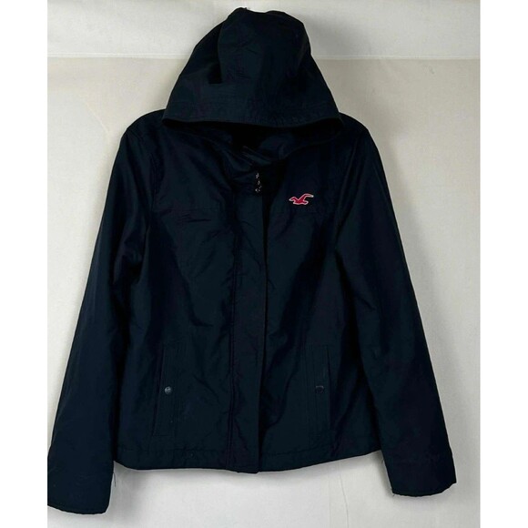Hollister All-Weather Womens Jacket Casual Leisure Windproof Navy Blue Size L - Picture 1 of 9